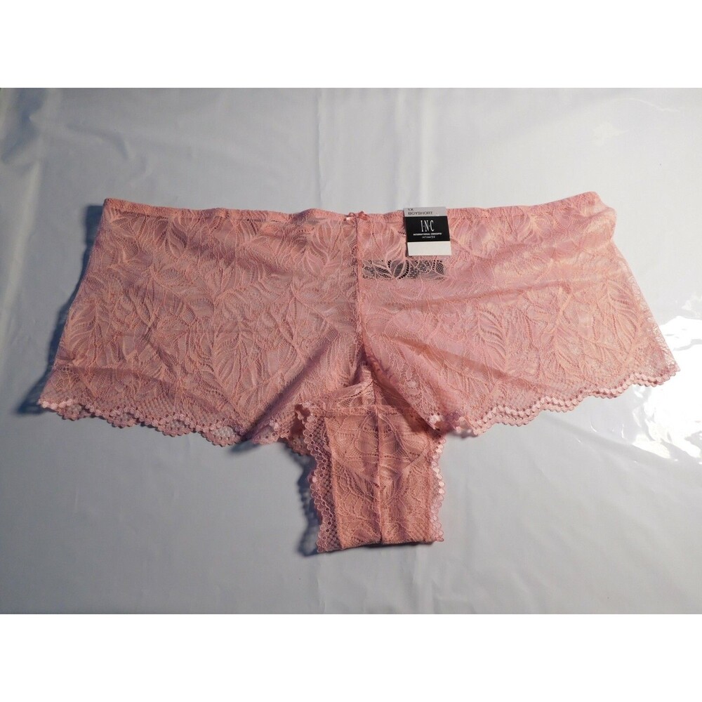 INC Women's Boyshort Pink Lace Size 1X Panty New